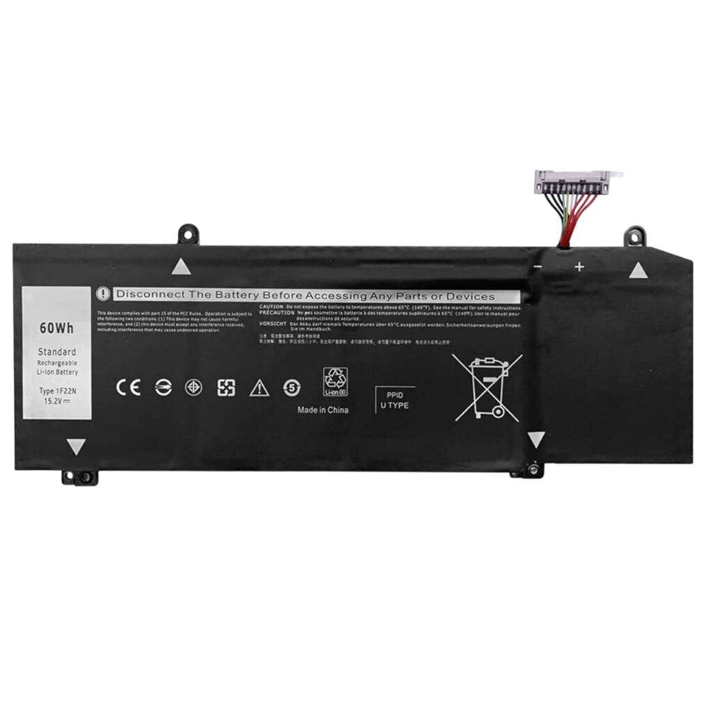 Dell 1F22N 60Wh laptop battery top view - Fixlaptop Tbilisi Georgia