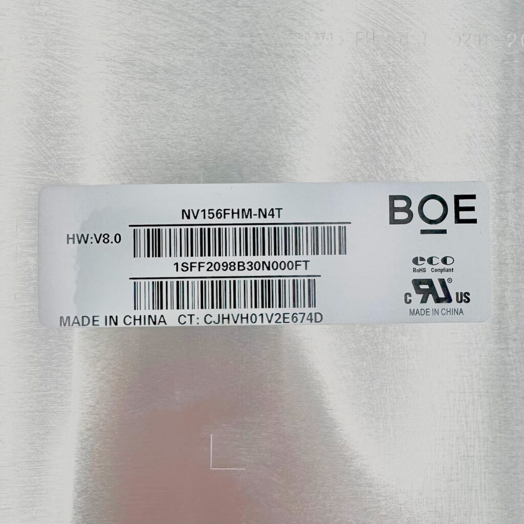 Label with part number NV156FHM-N4T BOE 15.6 FHD screen - Fixlaptop Georgia
