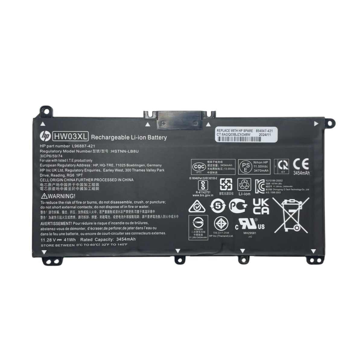 HW03XL battery for HP laptop 11.2V 3454mAh original