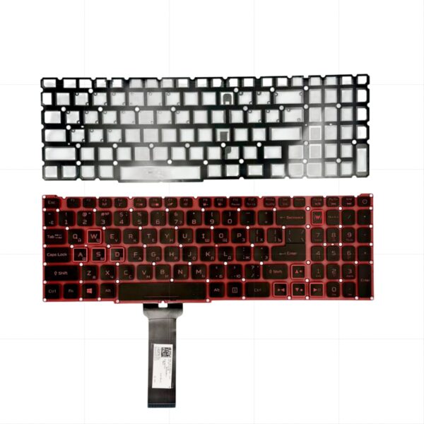RU/EN keyboard for Acer Nitro 5 AN515-55 with red backlight and wide cable
