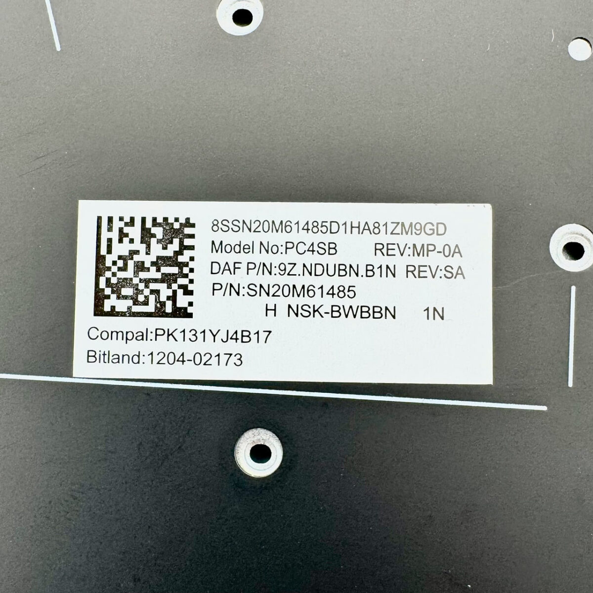 Keyboard label SN20M61485 PK131YJ4B17 – Lenovo IdeaPad – Georgia warehouse