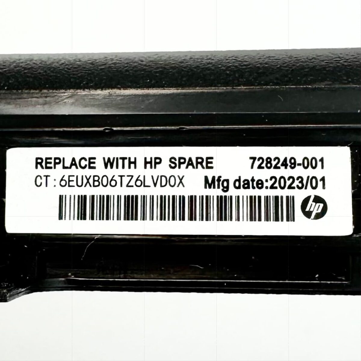 HP Spare 728249-001 – Battery Barcode and Production Date – 2023