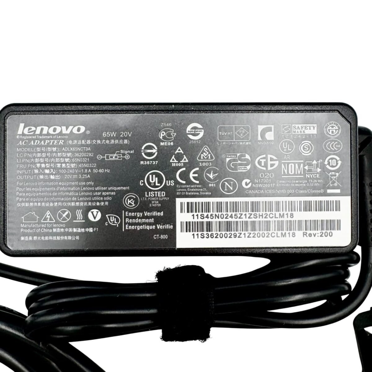 Label of original Lenovo adapter ADLX65NCT3A 65W 20V 3.25A for Lenovo laptops – Tbilisi
