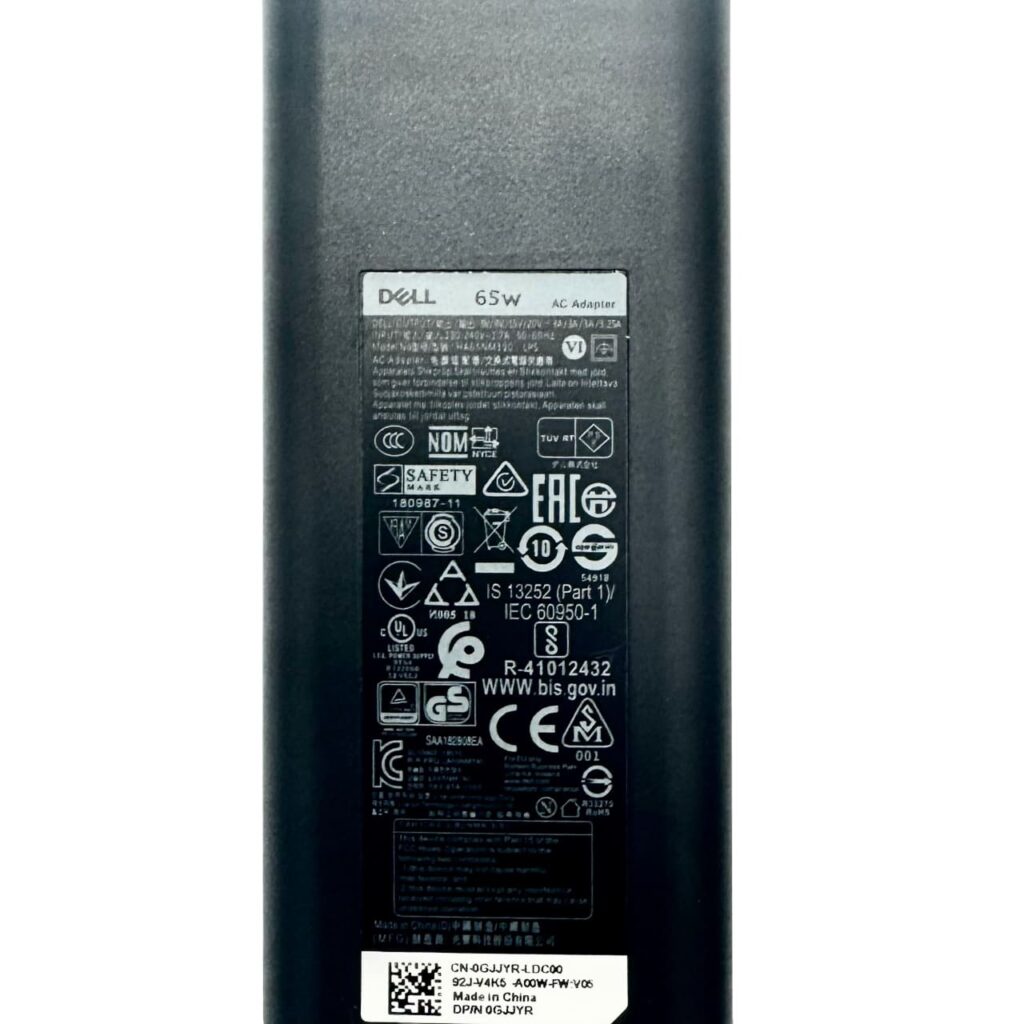 Label of Dell 65W USB-C power adapter 20V 3.25A – Fixlaptop Tbilisi