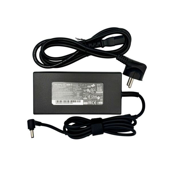 Complete MSI 240W charger with EU plug and right-angle connector – available in Georgia