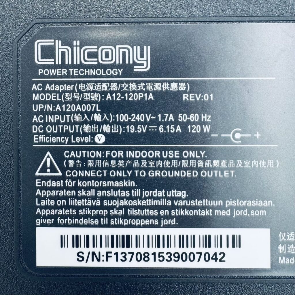 Side view of 120W 5.5×2.5 mm power adapter compatible with ASUS and MSI laptops – Georgia
