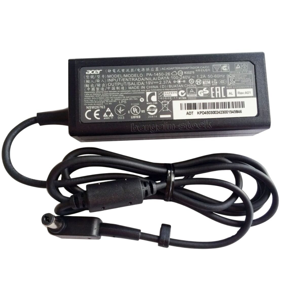 Acer 45W charger 19V 2.37A 5.5x1.7 – Fixlaptop Tbilisi