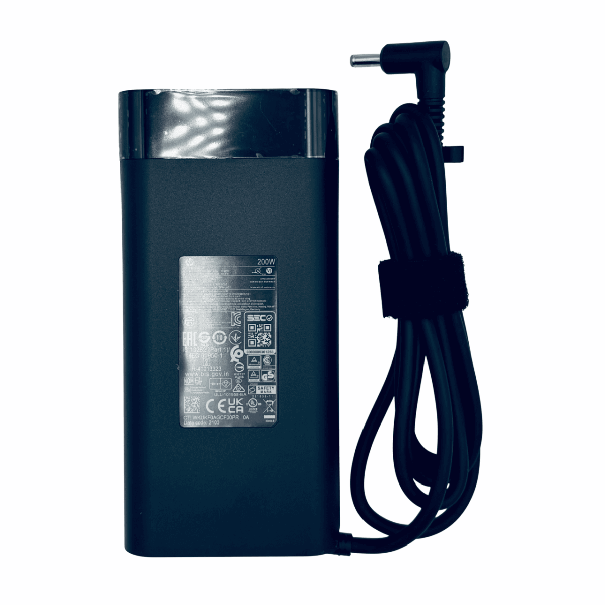 Top view of HP 200W Original Laptop Charger – 4.5x3.0mm Blue Tip