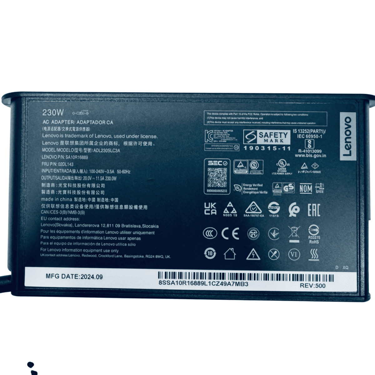 Original Lenovo ADL230NDC3A 20V 11.5A power adapter – Georgia